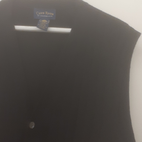 CLUB Room Charter Club Lambswool Vest black sz M L - Picture 10 of 12